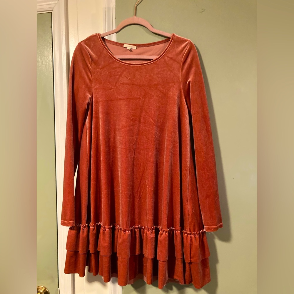 Crushed velvet babydoll dress